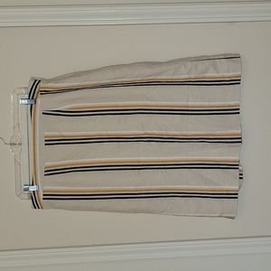 Who What Wear Khaki Striped Skirt